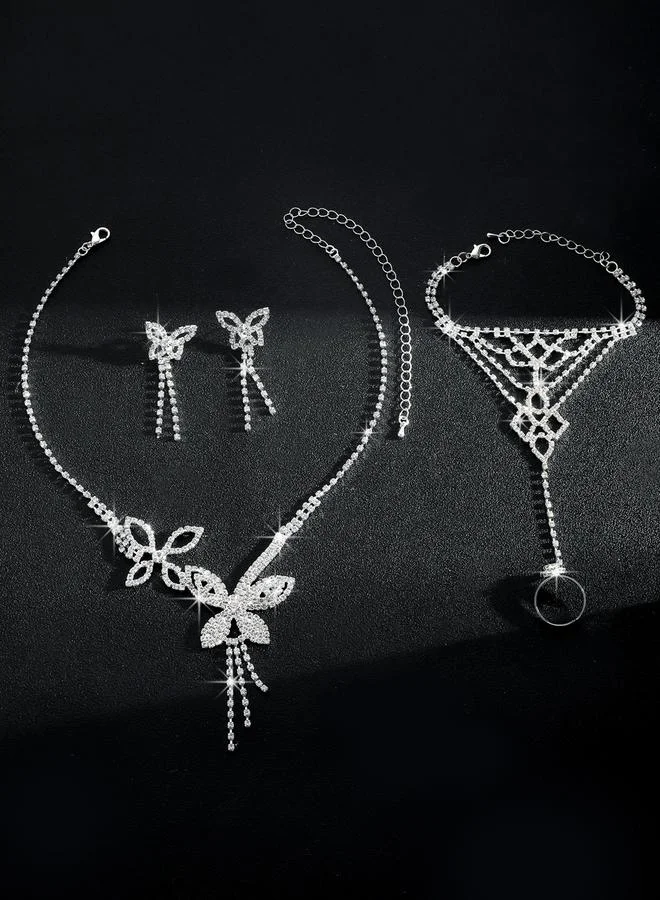 Take Two  3-Piece Embellished Butterfly Necklace, Bracelet And Earrings Jewelry Set for Women | Best Price UAE